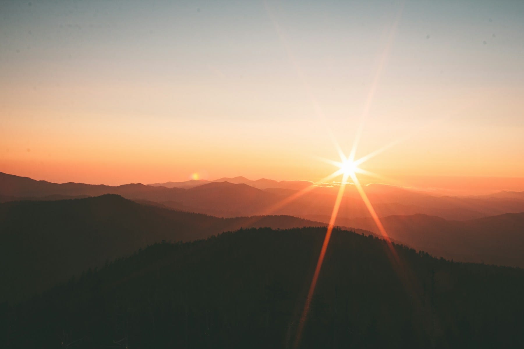 How to Know When the Weather Is Right for Travel 2 Sunrise over layered mountain ridges on a clear travel morning